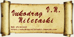Vukodrag Miletaški vizit kartica